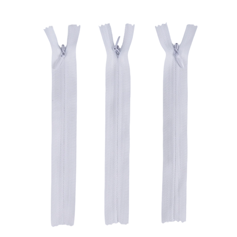 #5 Nylon Zipper Tape for Sewing: 3 Pieces White by The Yard Nylon Coil Zippers for DIY Sewing Craft - Image 4