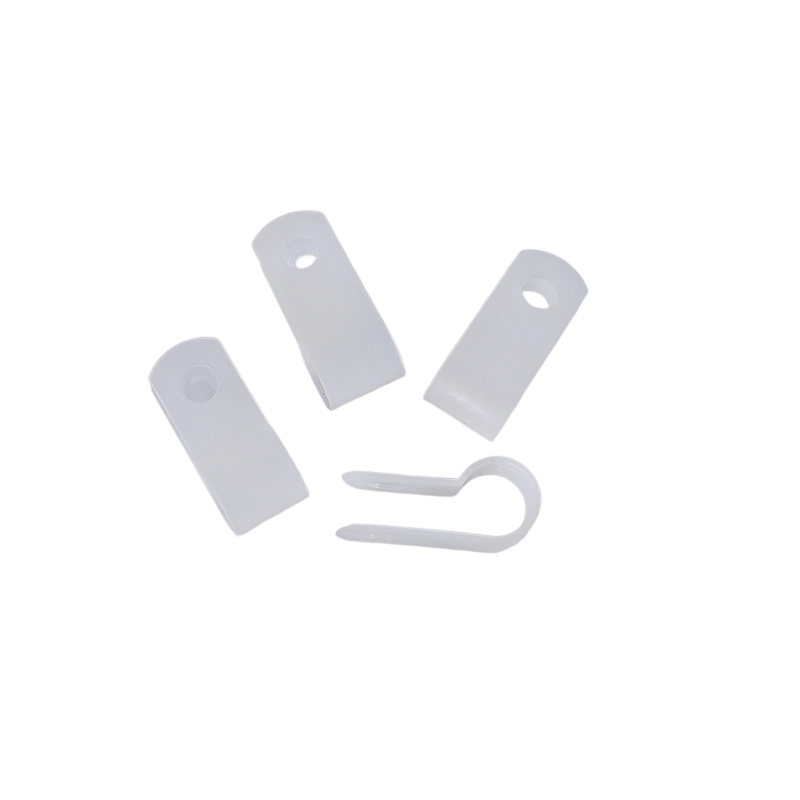 White Nylon Plastic Cable Clamps, 1/4" Screw Mounts for Cable, Rope, Tube Management